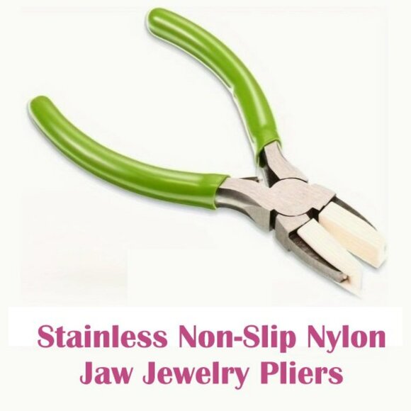 Stainless Non-Slip Nylon Jaw Jewelry Pliers - Heavy-Duty Jewelry-Making - Picture 1 of 4
